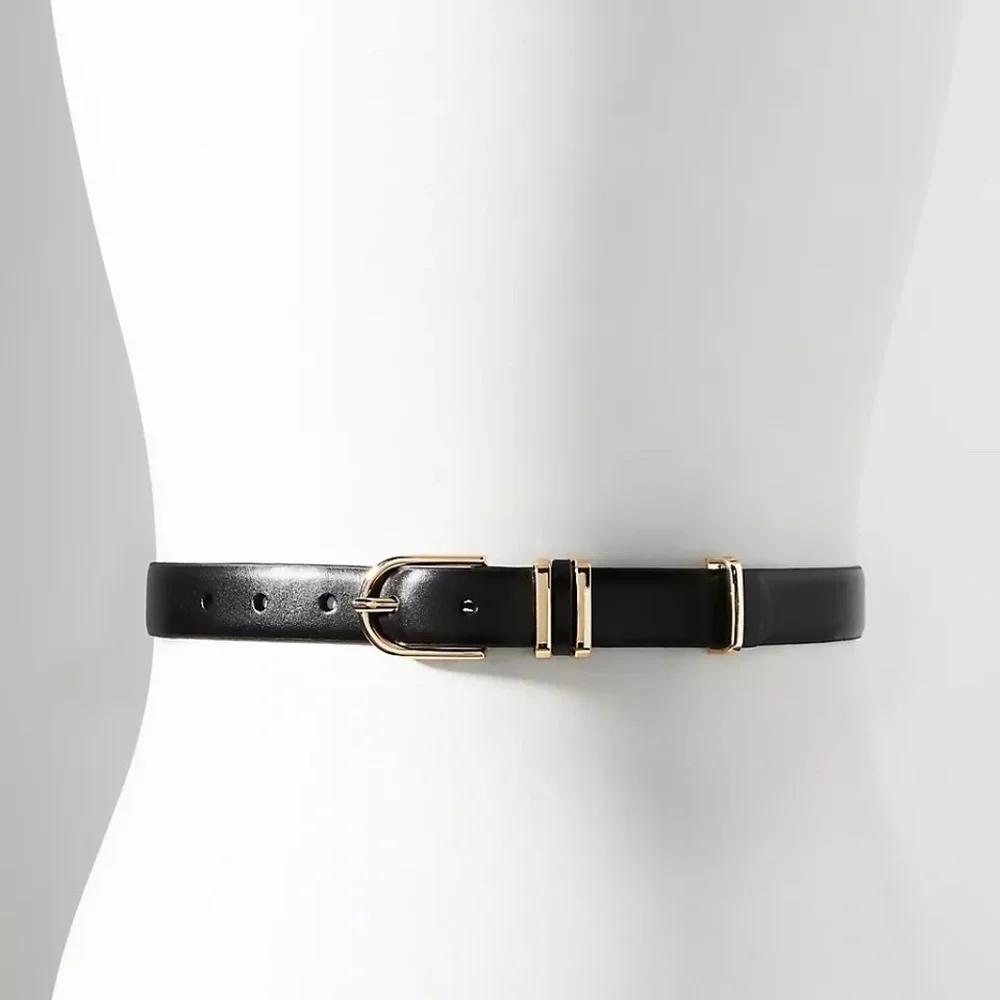 NWT Anthropologie Black Basic Keeper Belt XL